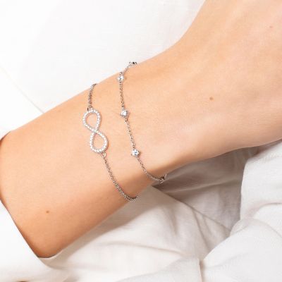 Xenox Armband Damen Funkelnde Zirkonia Krappe Sterlingsilber XS2037