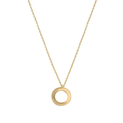 Xenox Halskette mit Anhänger Damen Classic Circle Zirkonia Vergoldet XS2125G