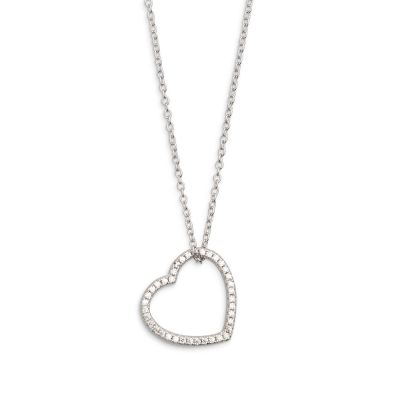 Xenox XS2777 Kette mit Anhänger Damen Herz Zirkonia Sterling-Silber 