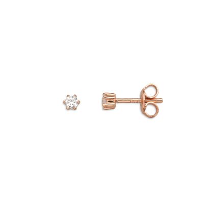 Xenox XS3515R Ohrstecker Silver Circle Krappe Rosé Zirkonia Ø 3 mm
