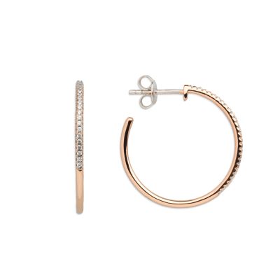 Xenox XS3525R Ohrringe Modern Classic Silber Rosé Zirkonia Ø 25 mm
