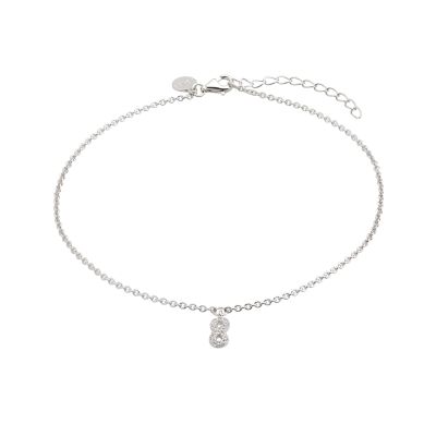 Xenox XS3532 Fusskette mit Anhänger Damen Crazy Daisy Infinity Silber 