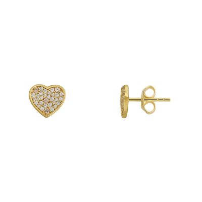 Xenox XS3575G Ohrstecker Damen Love Story-OS Herz Zirkon Vergoldet 8mm