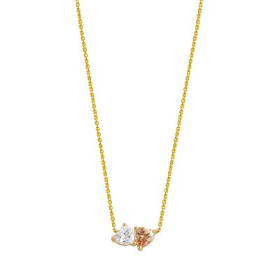 Xenox Kette mit Anhänger Damen Love Story Herzen Vergoldet XS3600G