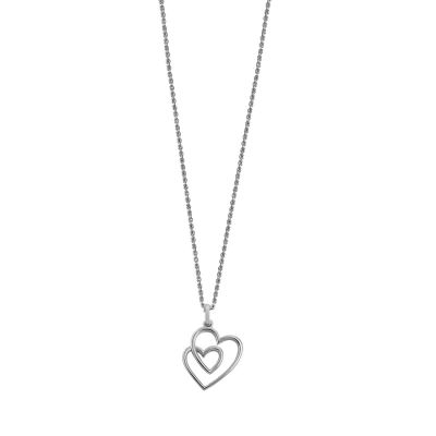 Xenox Kette mit Anhänger Damen Love Story Herzen 925 Silber XS3601