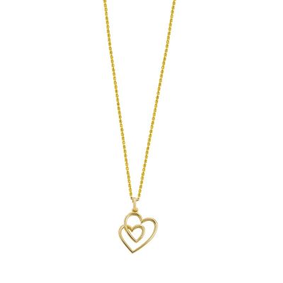 Xenox Kette mit Anhänger Damen Love Story Herzen Vergoldet XS3601G