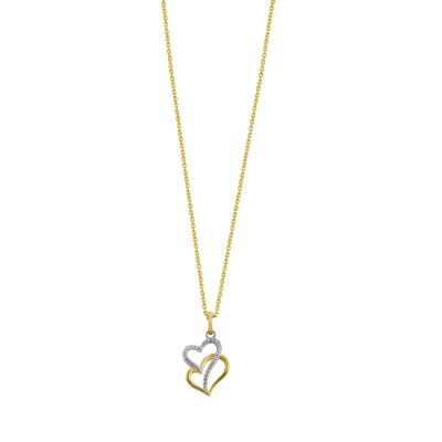 Xenox Kette mit Anhänger Damen LoveStory Herz Silber Vergoldet XS3602G
