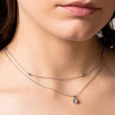 Xenox XS3829 Halskette Damen Zarge Zirkonia 925/- Sterlingsilber 45 cm