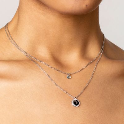Xenox Halskette-Anhänger Classic Circle Zirkonia Sterlingsilber XS6089