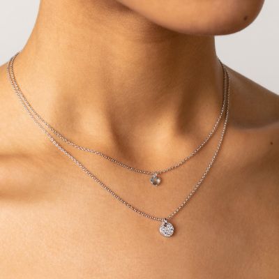 Xenox Halskette-Anhänger Damen Classic Circle Zirkonia Silber XS6092