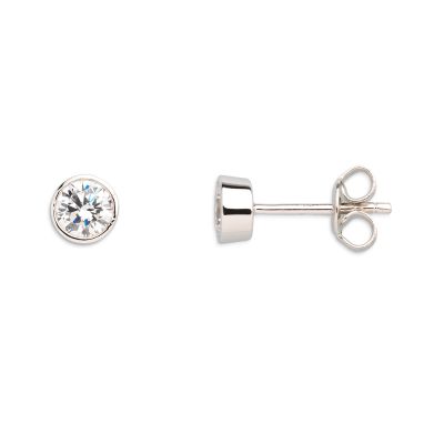 Xenox XS7028 Ohrringe Ohrstecker Damen Silber Circle Zirkonia Zarge Ø 6 mm