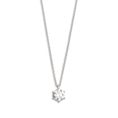 Xenox XS7175 Kette mit Anhänger Damen Silver Circle Zirkonia Sterling-Silber 45 cm