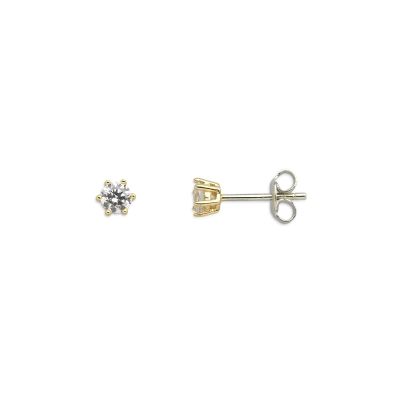 Xenox XS7262G Ohrstecker Damen Krappe Zirkonia Silber Vergoldet Ø 4 mm