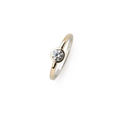 Xenox XS7279G Ring Damen Zarge Zirkonia Ø 4,5 mm Silber 18k Vergoldet
