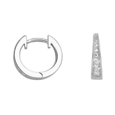 Xenox Creolen Ohrringe Damen Zirkonia Sterlingsilber 13 mm XS8659