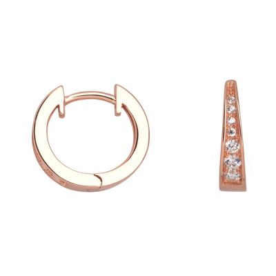 Xenox Creolen Damen Zirkon 925 Silber Vergoldet Rosé 13 mm XS8659R