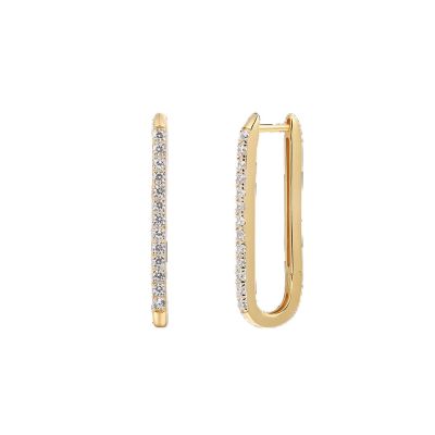 Xenox Creolen Damen Duo Link Zirkonia Silber Vergoldet XS91487G