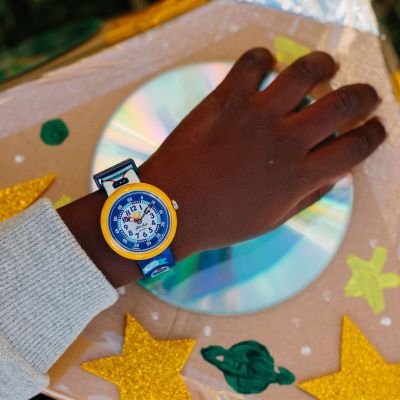 Flik Flak Jungen-Uhr Astrodreams Analog Quarz Textil-Band FBNP216