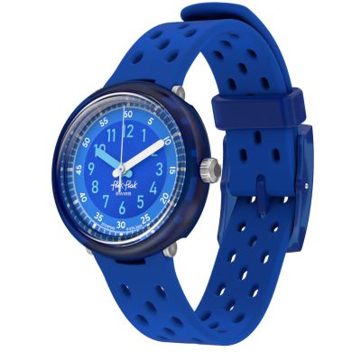 Flik Flak Jungen-Uhr Fizz In Blue Analog Quarz Silikon-Band FCNP002