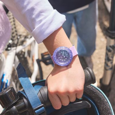 Flik Flak Mädchen-Uhr Fuze In Purple Analog Quarz Silikon-Band FCSP131