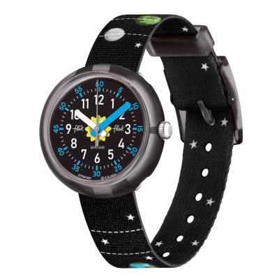 Flik Flak Jungen-Uhr Solar System Analog Quarz Textil-Armband FPNP097