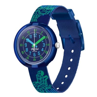 Flik Flak Jungen-Uhr Cyberozaurus Analog Quarz Textil-Band FPNP135