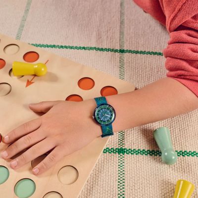 Flik Flak Jungen-Uhr Code Talk Analog Quarz Textil-Band FPNP174