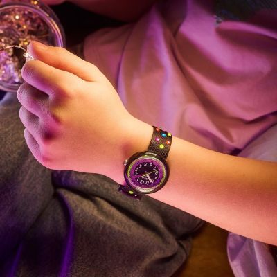 Flik Flak Mädchen-Uhr Astro Disco Analog Quarz Textil-Armband FPNP191