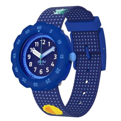 Flik Flak Jungen-Uhr Solar Universe Analog Quarz Textil-Band FPSP081