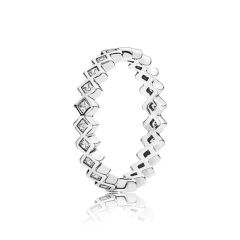 Pandora Ring Damen Quadrate Zirkonia Sterling-Silber 190944CZ Gr. 52