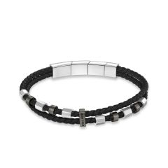 Police Armband Herren Freeway Leder Schwarz 19 mm PEAGB0035601