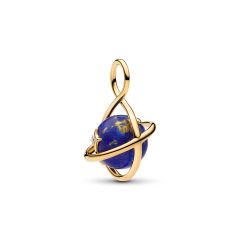 Pandora Charm-Anh&auml;nger Drehender Planet Blau 14K Vergoldet 765032C01