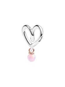 Pandora Charm Eingeh&uuml;lltes Herz Silber 14K Ros&eacute;vergoldet 783242C01