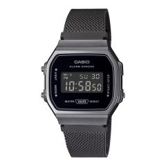 Casio Unisex-Uhr Iconic Digital Mesh-Armband Edelstahl A168WEMB-1BEF