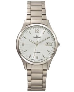 Dugena Herren-Uhr Semper Silber Analog Quarz Titan-Armband 4460329