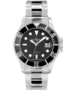Dugena Herren-Uhr Diver Schwarz Automatik Edelstahl-Armband 4460512