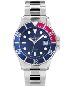 Dugena Herren-Uhr Diver Blau Automatik Edelstahl-Armband 4460588
