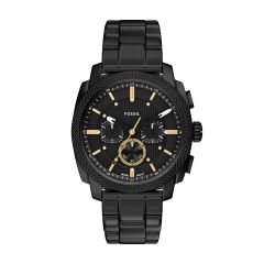 Fossil Herren-Uhr Machine Chronograph Edelstahl-Band Schwarz FS6222