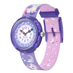 Flik Flak M&auml;dchen-Uhr Cosmicat Analog Quarz Textil-Band FBNP233