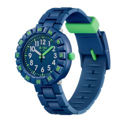 Flik Flak Jungen-Uhr Solo Dark Blue Analog Quarz Kunststoff-Armband FCSP086