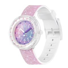 Flik Flak M&auml;dchen-Uhr Pearlaxus Analog Quarz Silikon-Armband FCSP107
