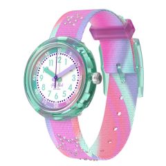 Flik Flak M&auml;dchen-Uhr Flip It Pink Analog Quarz Textil-Band FPNP183
