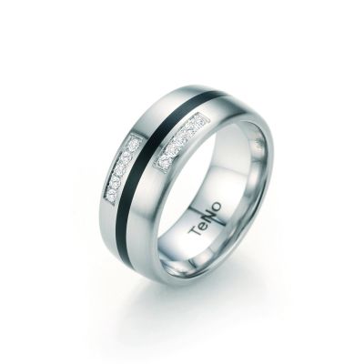 TeNo 064.26P01.D50 Brillant Partner Ring Keramik Edelstahl Gr. 54