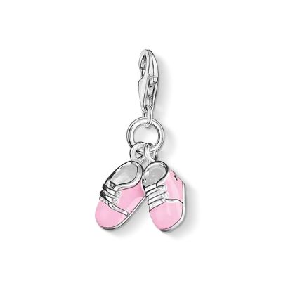 Thomas Sabo 0820-007-9 Charm-Anhänger Rosa Babyschuhe Silber