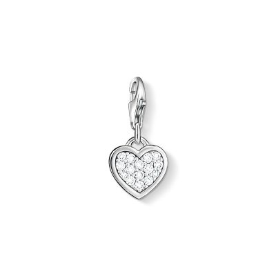 Thomas Sabo 0967-051-14 Charm-Anhänger Glitzerherz Sterling-Silber