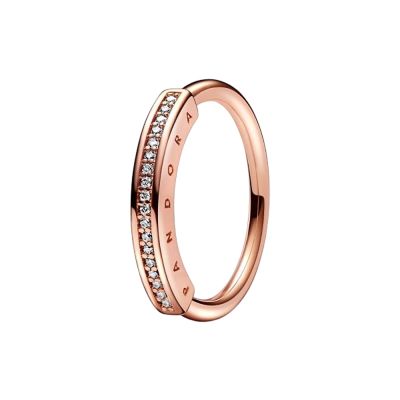 Pandora Ring Signature I-D Pavé 14k Rosé Vergoldet 182283C01
