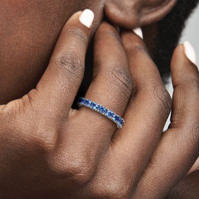 Pandora 190050C02 Ewigkeits-Ring Damen Funkelnde Reihe Blau Silber Gr. 52