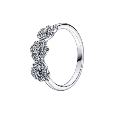 Pandora 190786C01 Ring Damen Drei Stiefmütterchen Sterling-Silber Gr. 54