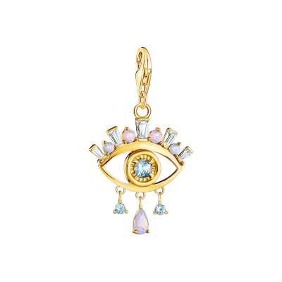 Thomas Sabo Charm-Anhänger Blaues Auge Silber Vergoldet 1926-971-7