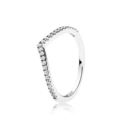 Pandora 196316CZ Ring Damen Funkelnder Wishbone Zirkonia Sterling-Silber